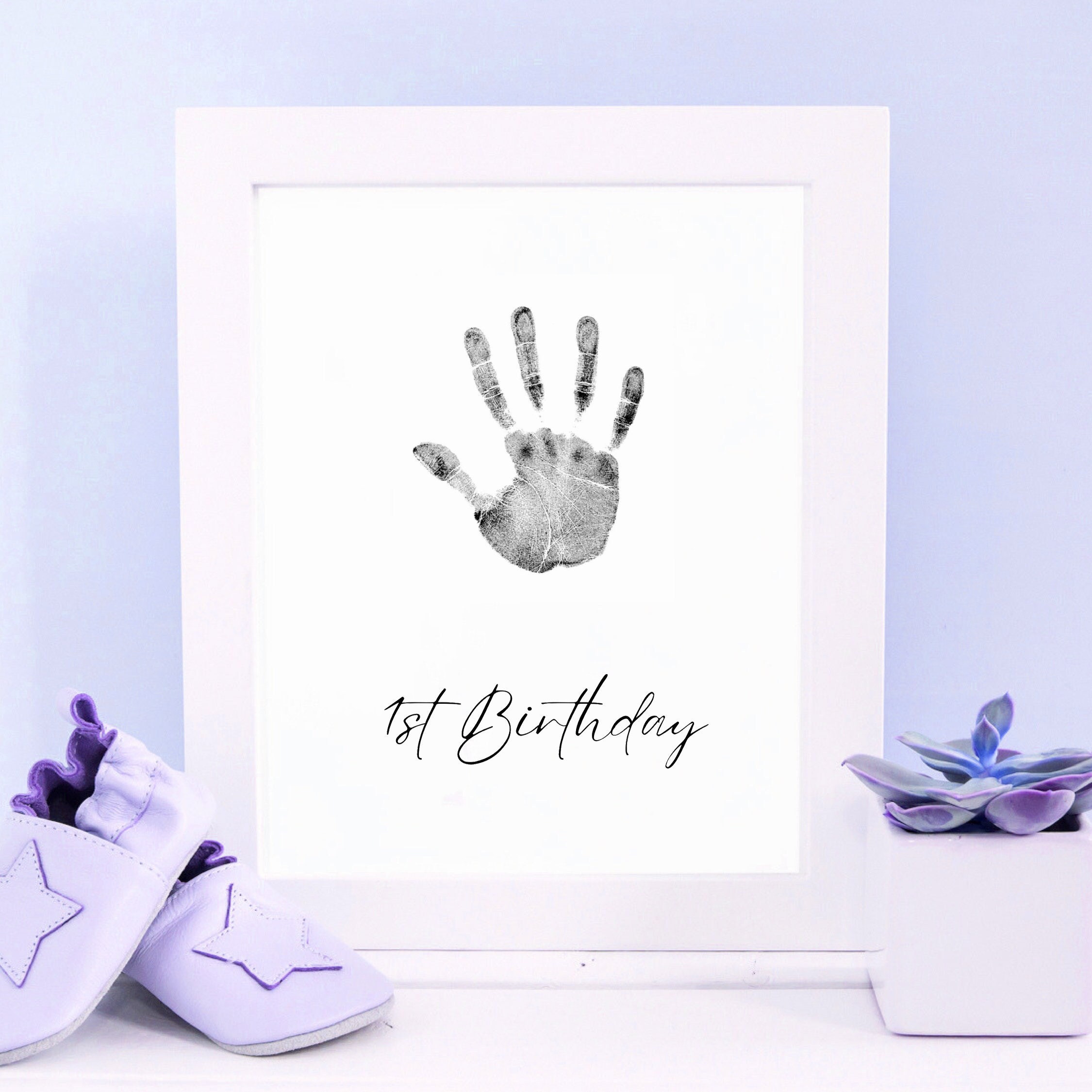 1 Set Baby Footprint Handprint Pet Paw Print Kit With 1 Ink Pads And 2  Imprint Cards Halloween,Thanksgiving And Christmas Gift