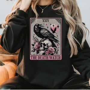 Crow Halloween Shirt, Raven Skull Shirt, Vintage Raven Shirt, Support your local murder shirt, Gothic Crow Shirt, Tarot Card Sweatshirt