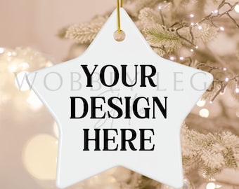 Weihnachten Mockup Blank Weihnachten Stern Keramik Ornament Mock up Baum Ornament Mockup Festlich Urlaub Mock up Digital JPEG Bild Canva MockUp