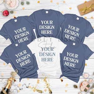 Bachelorette Mockup Bundle Comfort Colors C1717 Blue Jean White Mockup C1717 Bridal Party Mockup Bach Party Mockup Best Friends Group Mockup
