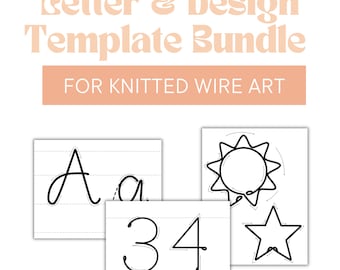 Letter & Design Templates for Knitted Wire Art | Tricotin | Letter Templates | Numbers | Kids Room | Digital Download