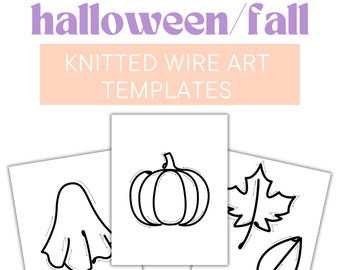 Halloween Fall Templates for Knitted Wire Art | Tricotin | Design Templates | Numbers | Kids Room | Digital Download