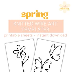 Printable Templates for Knitted Wire | iCord Tricotin | Flowers | Spring | Butterflies | Digital Download