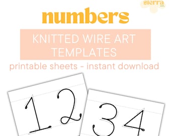 Printable Number Templates for Knitted Wire | Tricotin | Nursery | Newborn | Digital Download