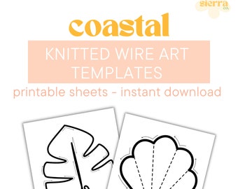 Printable Templates for Knitted Wire | Tricotin | Seashells | Starfish | Coastal | Digital Download