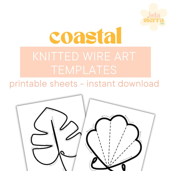 Printable Templates for Knitted Wire | Tricotin | Seashells | Starfish | Coastal | Digital Download