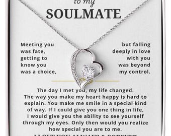 To Soulmate Forever Love Necklace – 14k White Gold, For Her