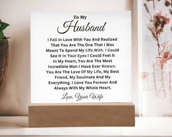 Husband Acrylic Plaque Gift – Romantic Anniversary, Birthday Present