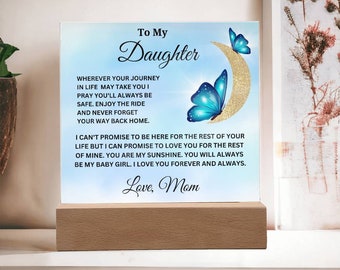 Daughter - Forever & Always | Personalized For Daughter, Wedding Birthday Present, From Mother, Mom Daughter Acrylic Square Plaque ACBL1031M