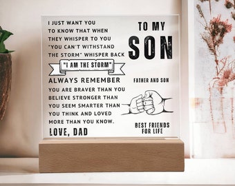 Personalized Acrylic LED Plaque - To My Son, Gift from Dad