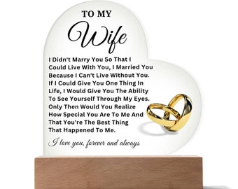 Sentimental Acrylic Heart Plaque for Wife – Anniversary Gift