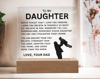 Personalized Daughter Acrylic LED Lamp – Gift from Dad
