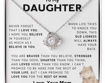 Love Knot Necklace for Daughter – 14k Gold, Cubic Zirconia