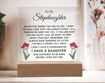 Personalized Stepdaughter Acrylic Plaque – Sentimental Gift
