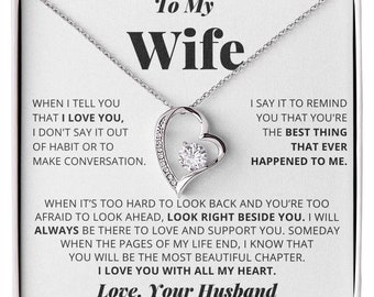 Forever Love Heart Necklace: 14k White Gold with Cubic Zirconia