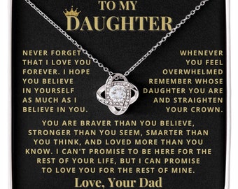 Love Knot Necklace for Daughter – White Gold, Cubic Zirconia