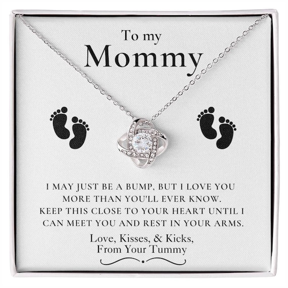 Collana con nodo d'amore in zirconia cubica, regalo per la mamma - Italia