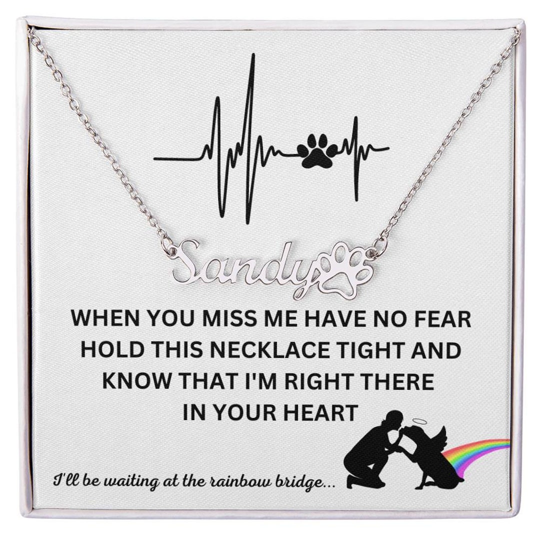 Rainbow Bridge Furbaby Paw Print Necklace Dog Memorial Jewelry, Loss ...