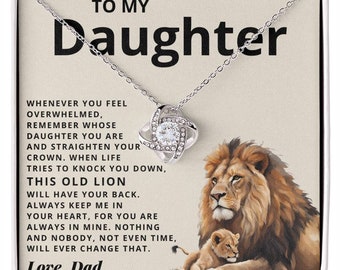Love Knot Necklace - CZ Daughter Gift, Dad to Daughter