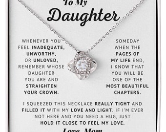 Love Knot Daughter Necklace – Cubic Zirconia, Gift From Mom