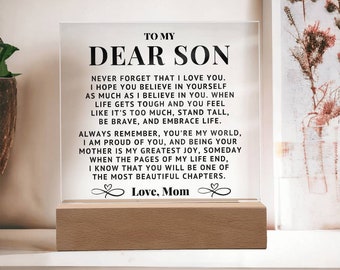 Personalized Acrylic LED Lamp - To My Son Gift From Mom