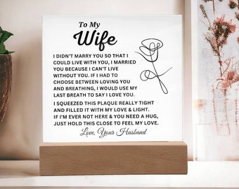 Sentimental Acrylic Plaque for Wife – Gift from Husband
