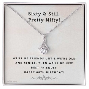 Colar de presente de aniversário de 60 anos | Para mulheres, Melhor amiga, Presentes de aniversário de 60 anos para esposa, Presente para 60 anos, Para mãe, Presente de marco e2052ab