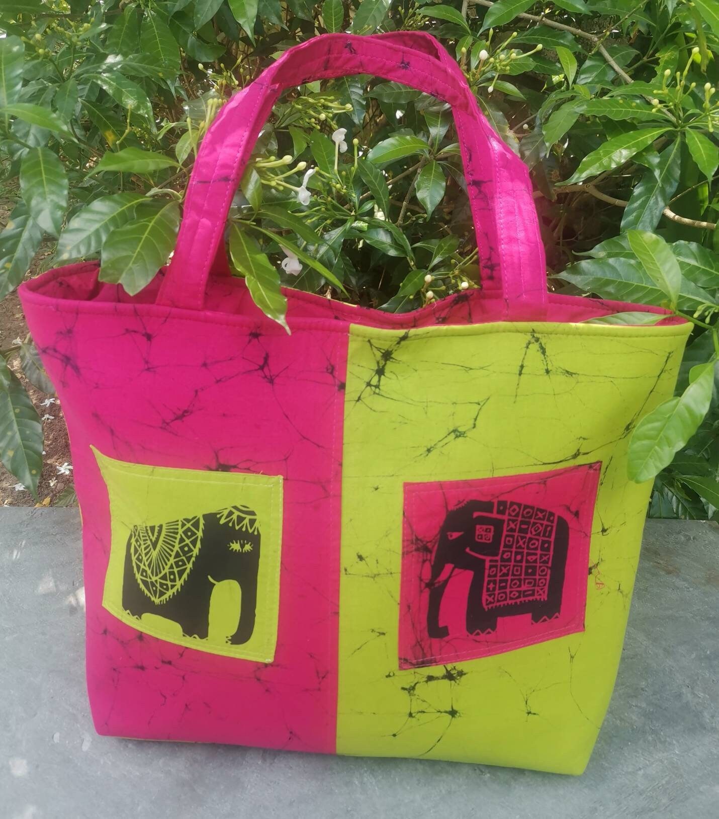 Batik Shoulder Bag, Handmade in Sri Lanka, Unique print, Tote Bag,  Beautiful Pure Handcraft, Sri Lanka Original, Fair Trade, Souvenir