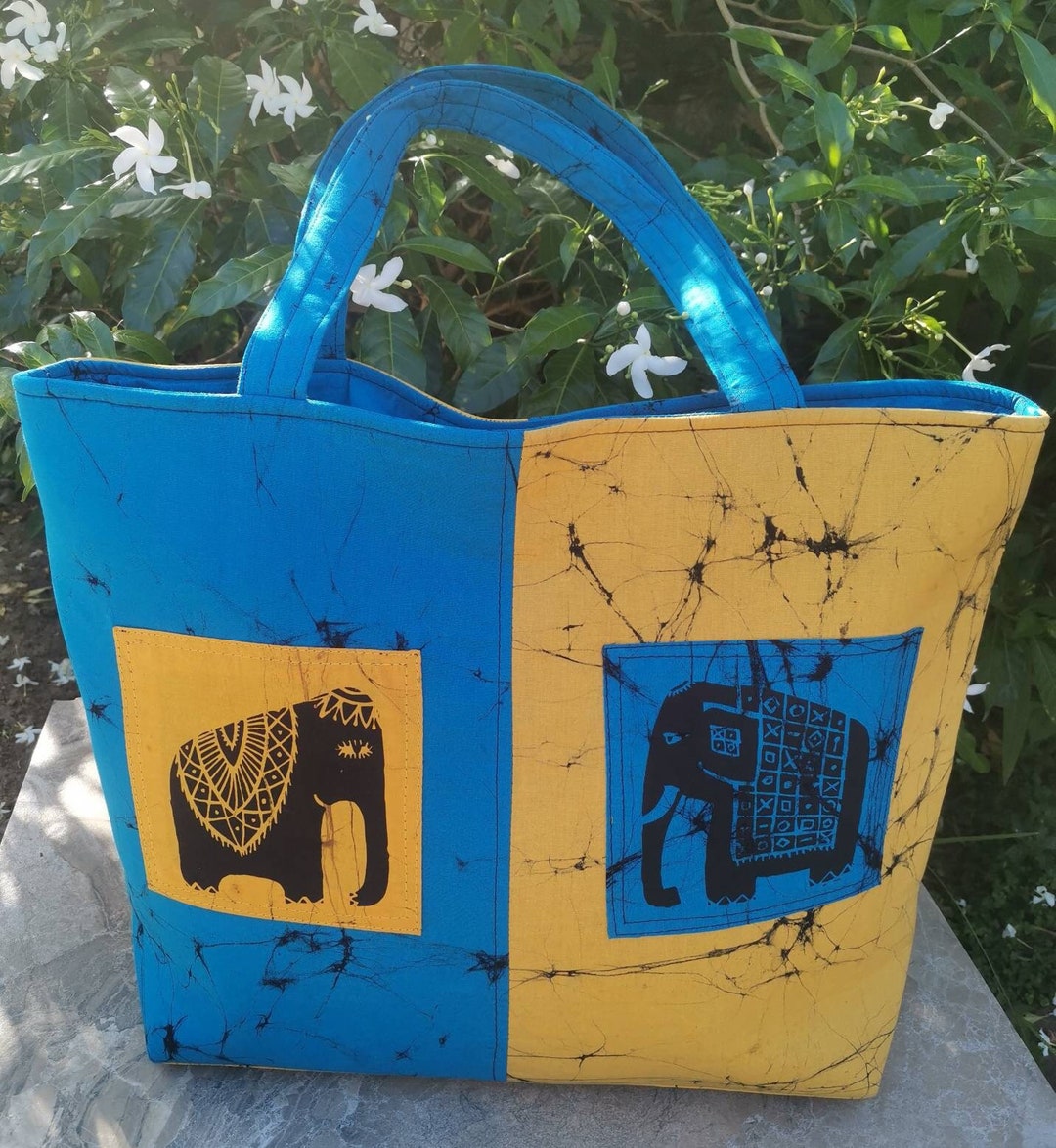 Batik Shoulder Bag, Handmade in Sri Lanka, Unique Print, Tote Bag, Beautiful & Pure Handcraft
