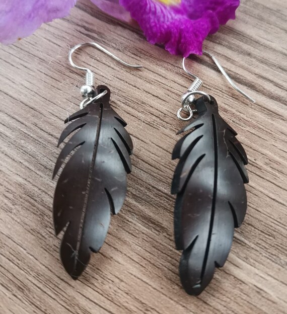Handmade coconut shell best sale earrings
