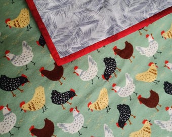 Chicken print Baby Quilt