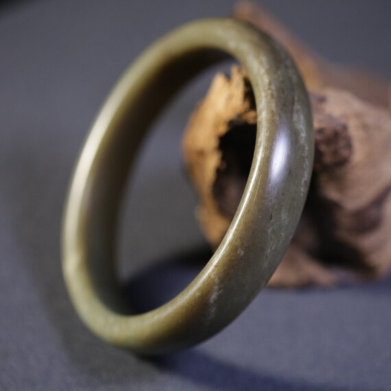 Ancient upper arm jade men bracelet, green jade men c… Gem