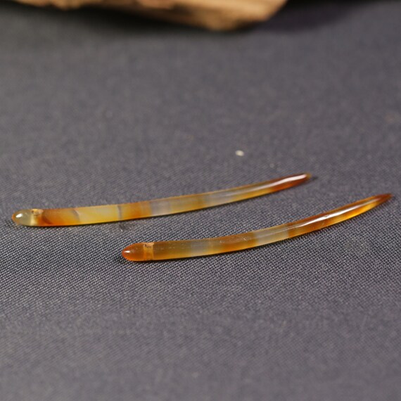 A pair of old agate hairpin, Gemstone hair stick,… - image 7