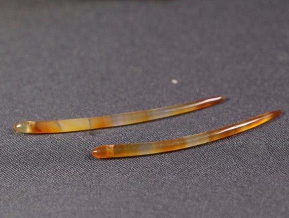 A pair of old agate hairpin, Gemstone hair stick,… - image 2