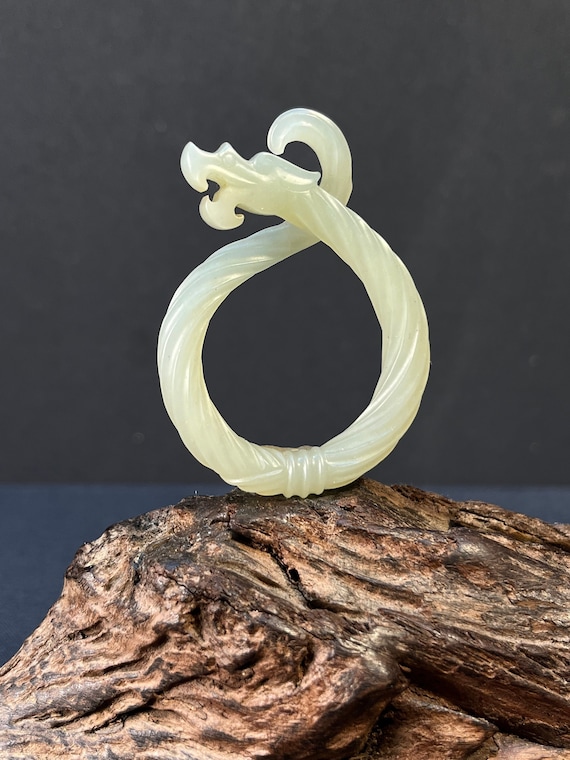 Qing Dynasty White Jade Dragon Pendant, Dragon Jad