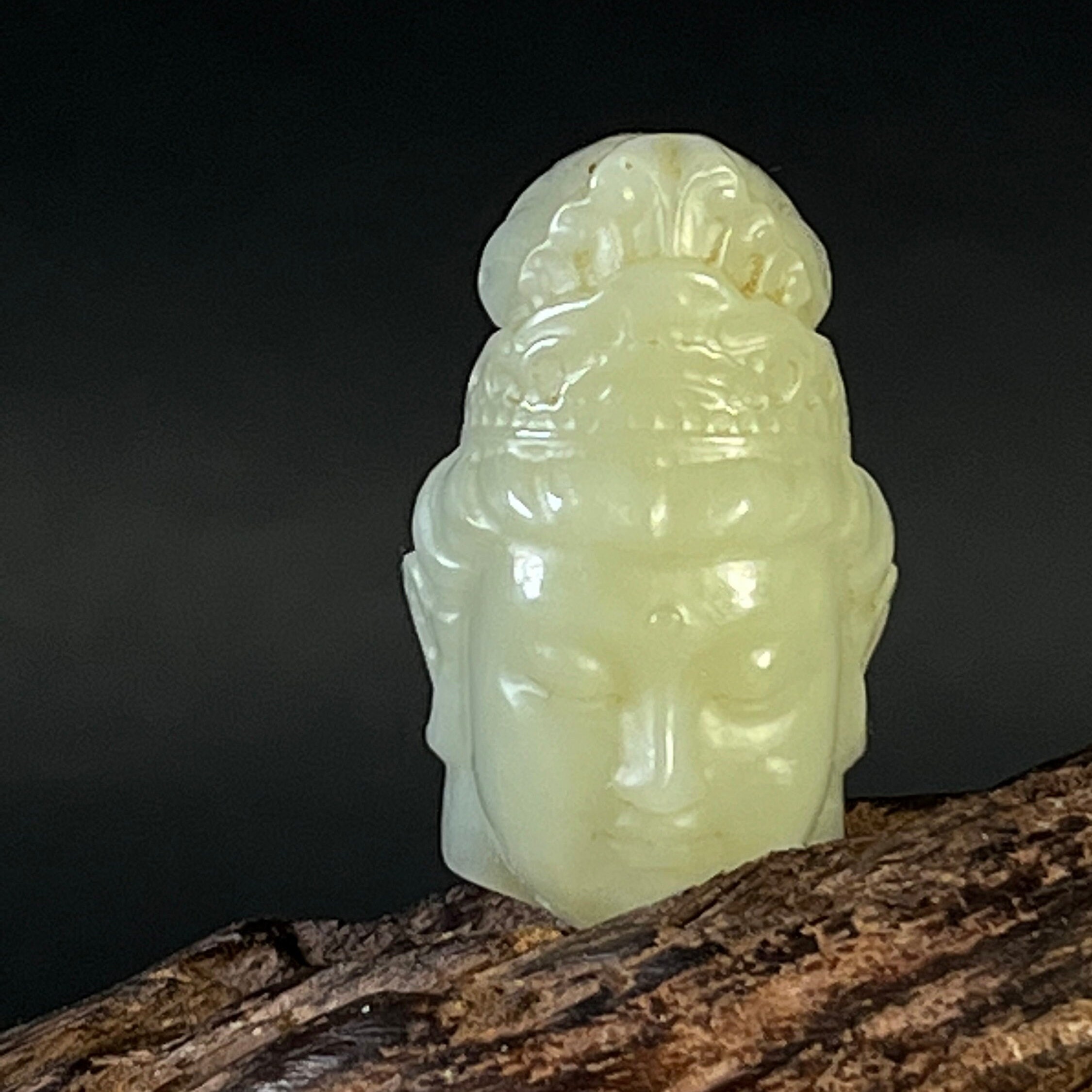 Hetian White Jade Buddha Head Jade Buddha Pendant Necklace Etsy Canada