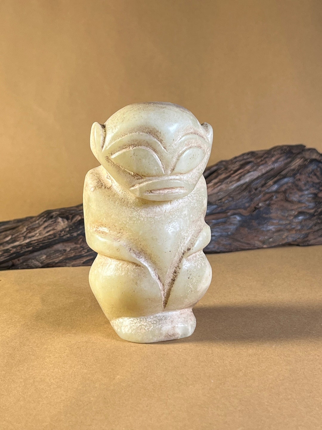 Antique White Jade Solar God Jade Figurine Decor Etsy