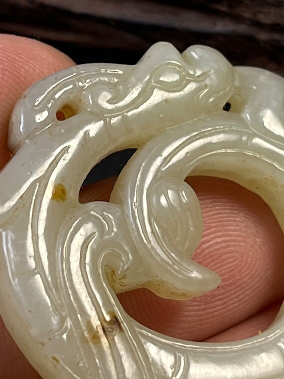 Antique white jade pendant, Dragon jade pendant, Jade… Gem