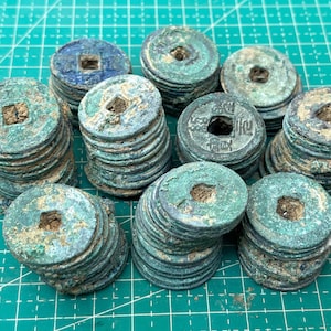 Song Dynasty Shipwreck Coin Clump: Ancient Chinese Fossil Artifact (500 grm)
