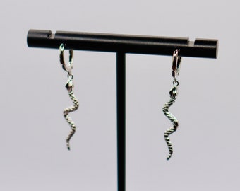 Sterling Silver Snake Hoop Earrings