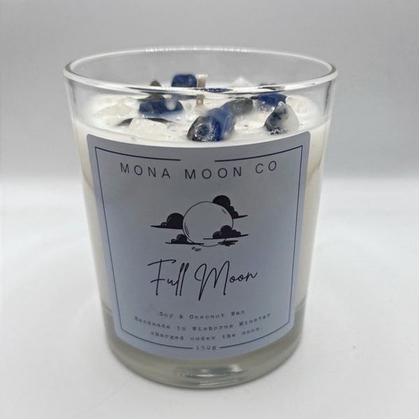 FULL MOON Manifestation Crystal Candle