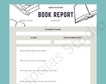 Printable Book Report Worksheet PDF