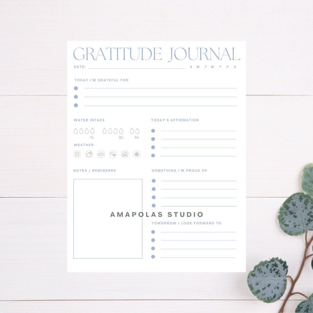 Daily Gratitude Journal | Printable | Downloadable Gratitude Journal ...