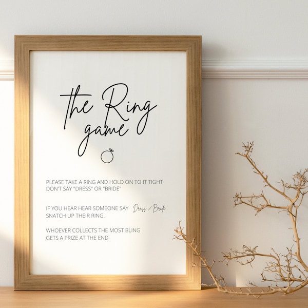 Bridal Party Ring Game | Minimal | Downloadable | Printable pdf