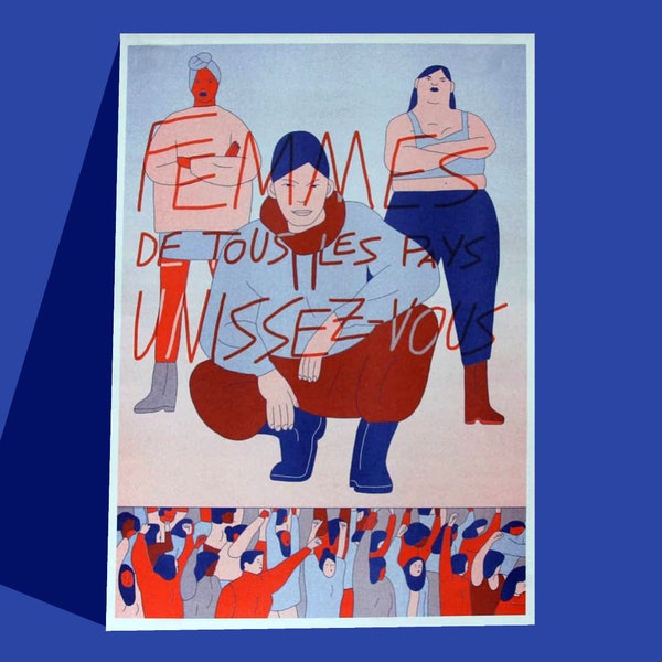 Affiche féministe risographie A3 "Femmes de tous les pays"