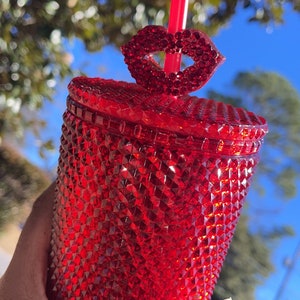 Heart Straw Toppers | Lips Straw Topper | Bling Straw Topper | Valentine Day Straw Topper | Straw Charm | Luxury Straw Charm | Tumbler