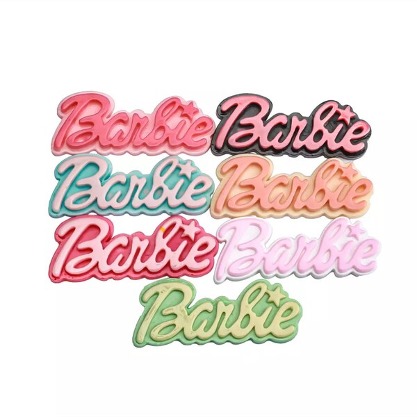 Barbie Flatback Resin Letter Word name Barbie Charms Kawaii Girl phone case Accessories Scrapbooking Jewelry Handmade DIY cabochons
