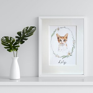 Hand Painted Custom Watercolor Pet Portrait