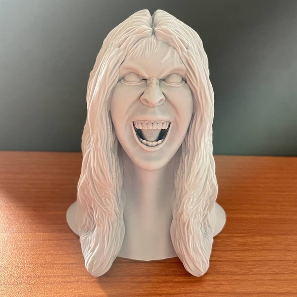metal head rocker 80s lead singer headsculpt 1/4 scale 3d printed resin wild child 80s heavy metal band