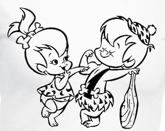 Bam Bam & Pebbles Inspired Cut Files | Cricut | Silhouette Cameo | Svg Cut Files | Digital Files | PDF | Eps | DXF | PNG